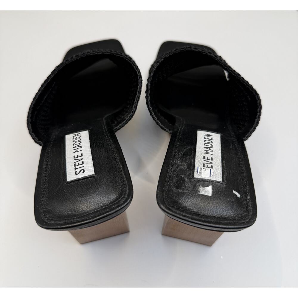 Steve Madden Realize Black Slide Sandal with Block Heel Sz 9 - Picture 10 of 10